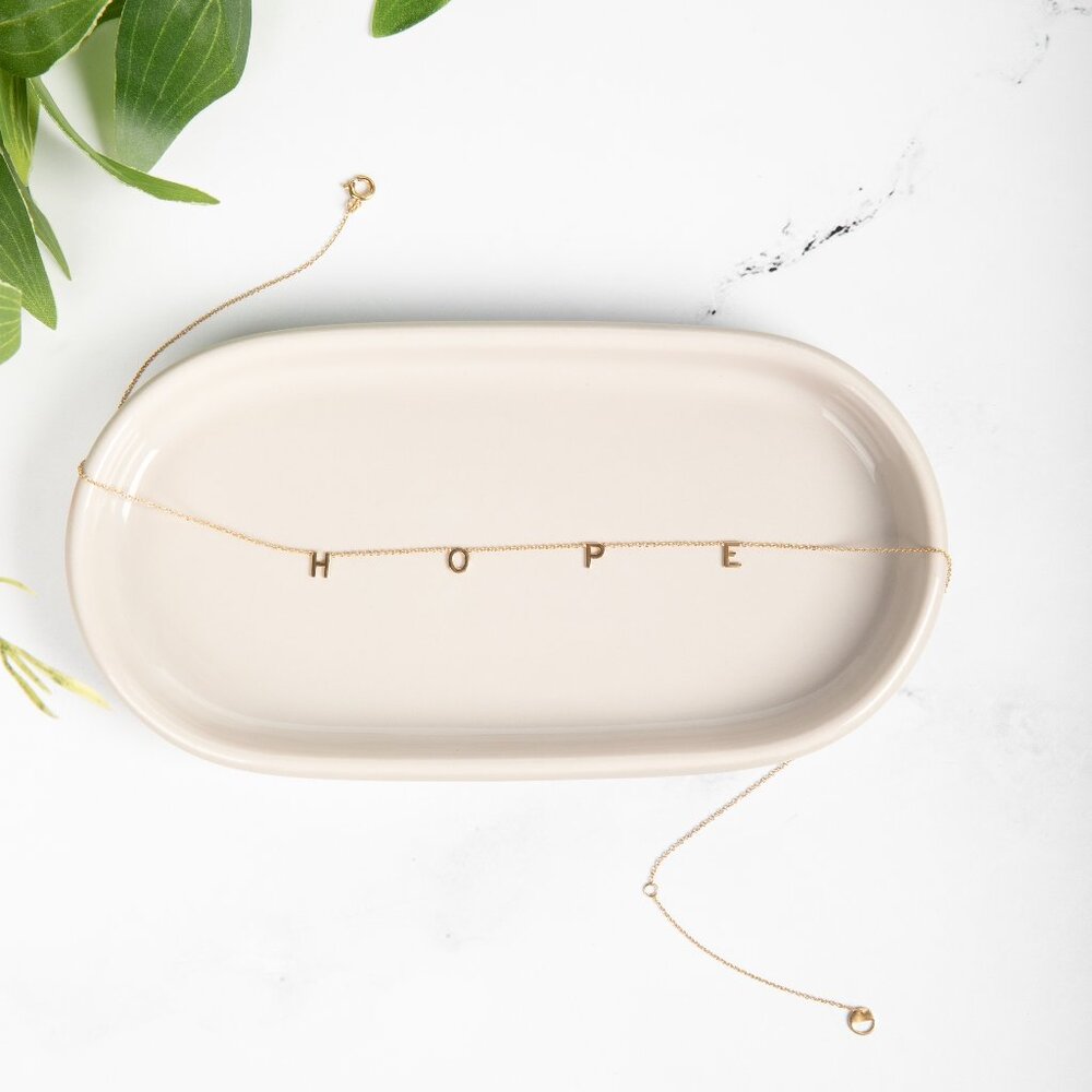 NWT BYCHARI 14k Gold plated - Hope Necklace
